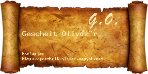 Gescheit Olivér névjegykártya